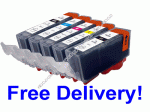 Any 6 Compatible Canon PGI520BK CLI521BK/C/M/Y (With Chip)